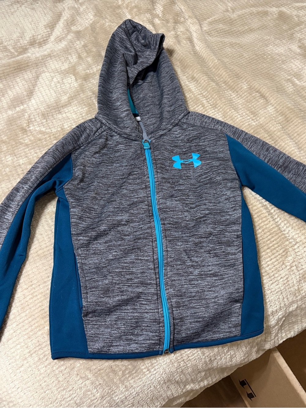 Under Armour Kids Full-Zip Athletic Jacket Blue & Gray Size 6
